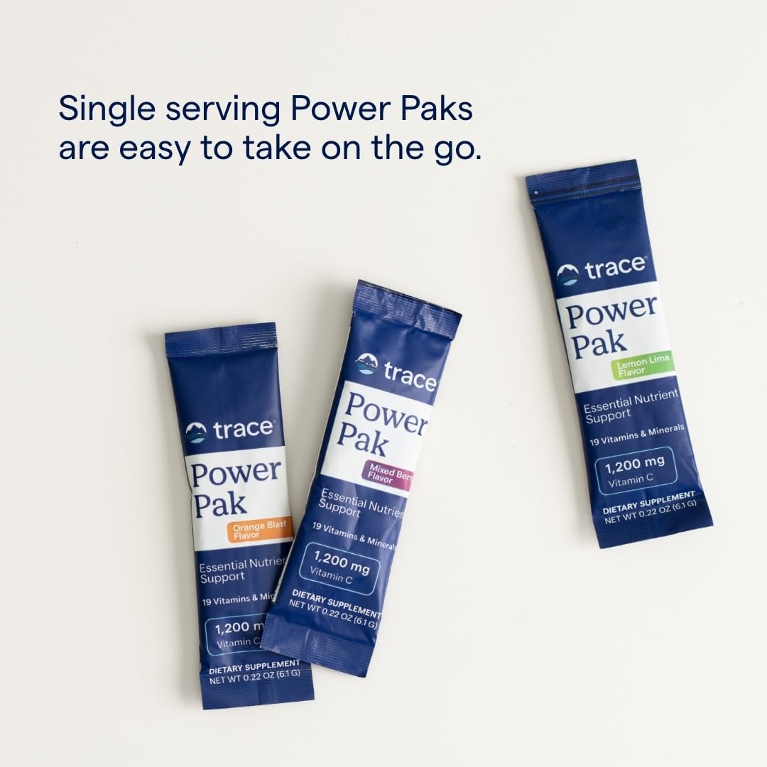 Trace Minerals Power Pak powder being stirred in water for easy mixability