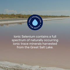 Gluten-free vegan Trace Minerals selenium bottle on white background.