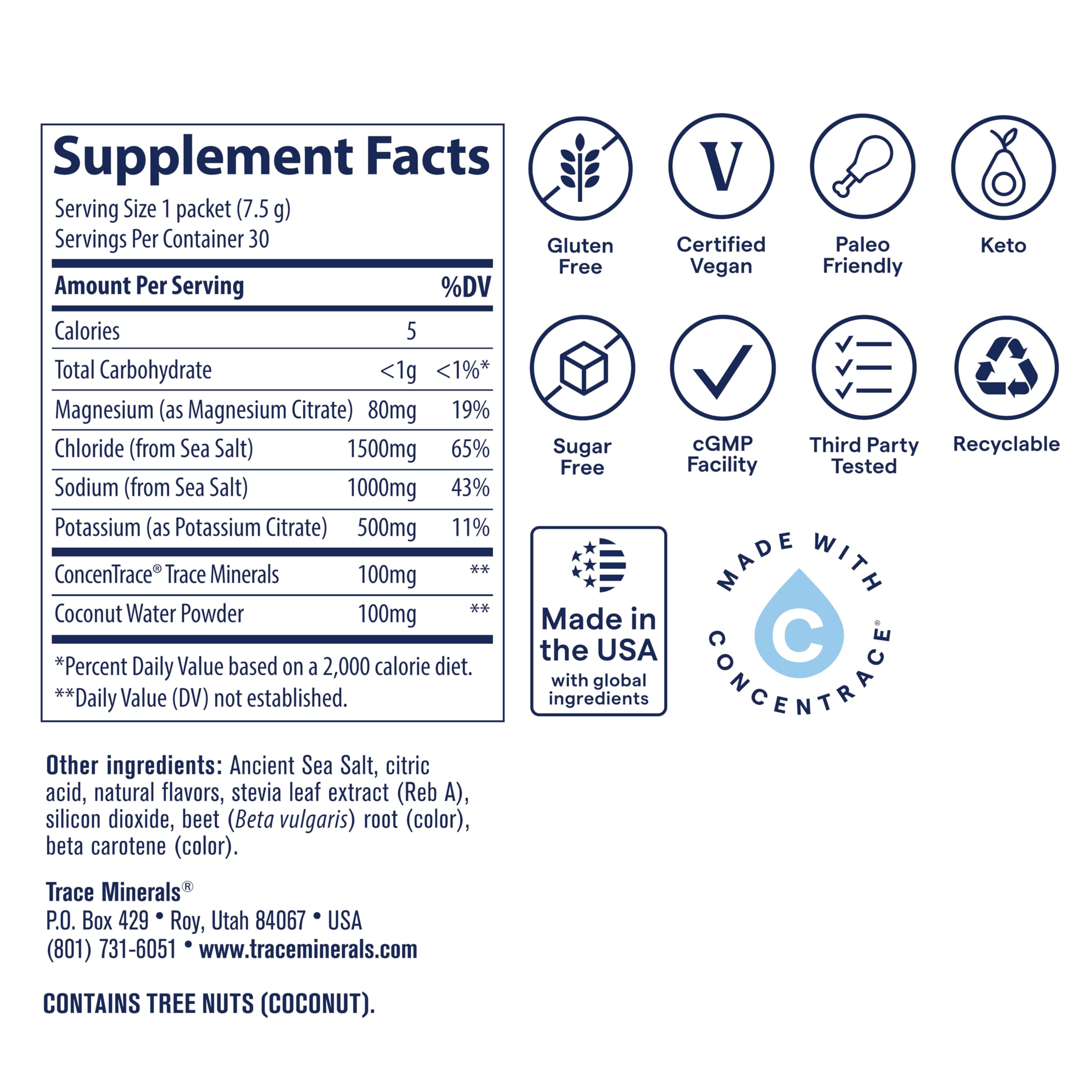 Trace Minerals ZeroLyte canister for easy at-home hydration with full mineral spectrum.