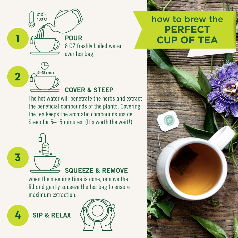 Traditional Medicinals Smooth Move tea invites relaxed evenings with floral apple notes.