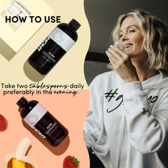 Tranont Glow 2-PK liquid in glass highlighting flavor and daily routine