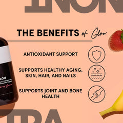Tranont Glow pour action demonstrating convenient 2 tbsp daily dose