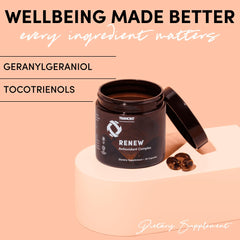 Tranont Renew joint health concept with product imagery for everyday vitality.