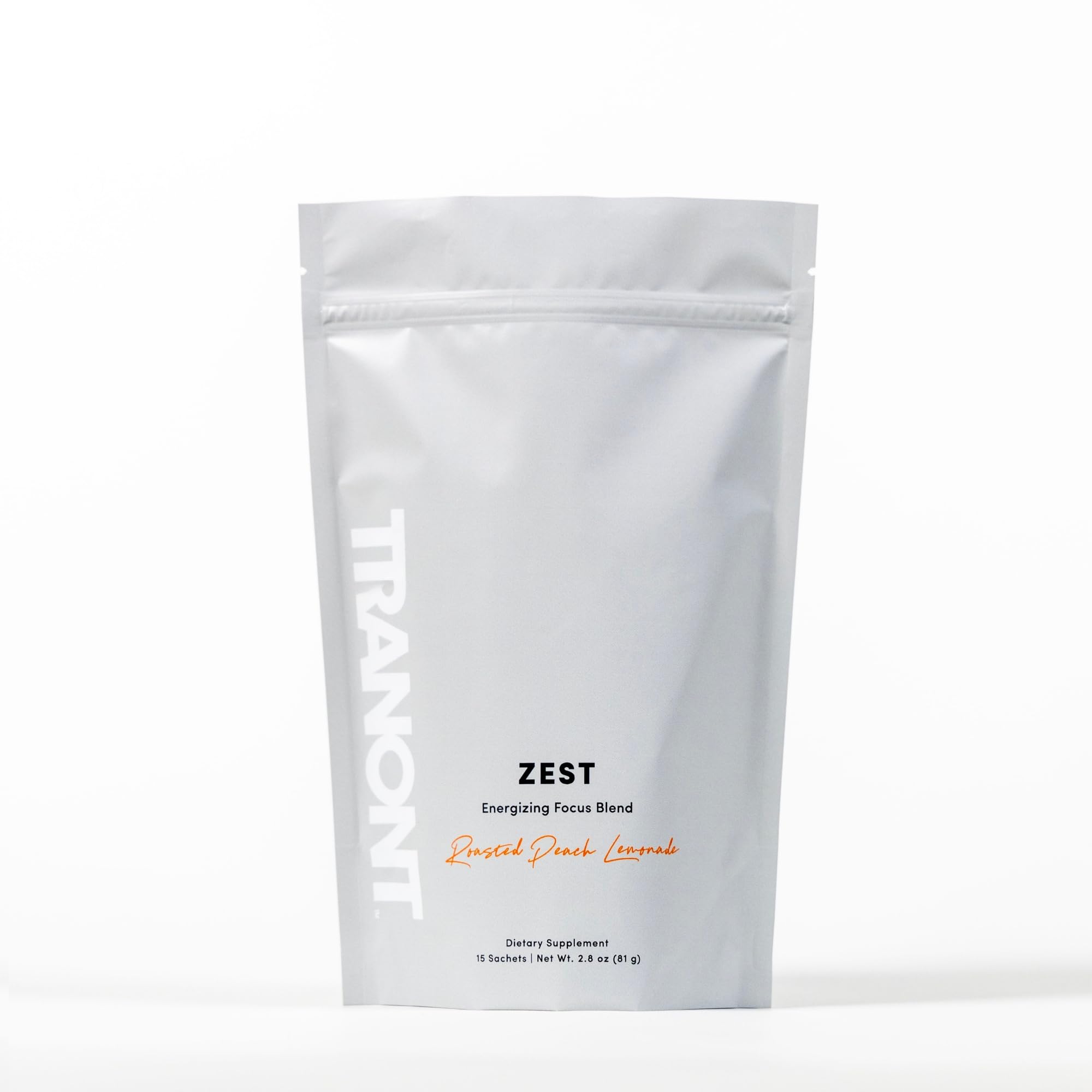 Tranont Zest energizing focus blend stick dissolving in water for a quick energy boost