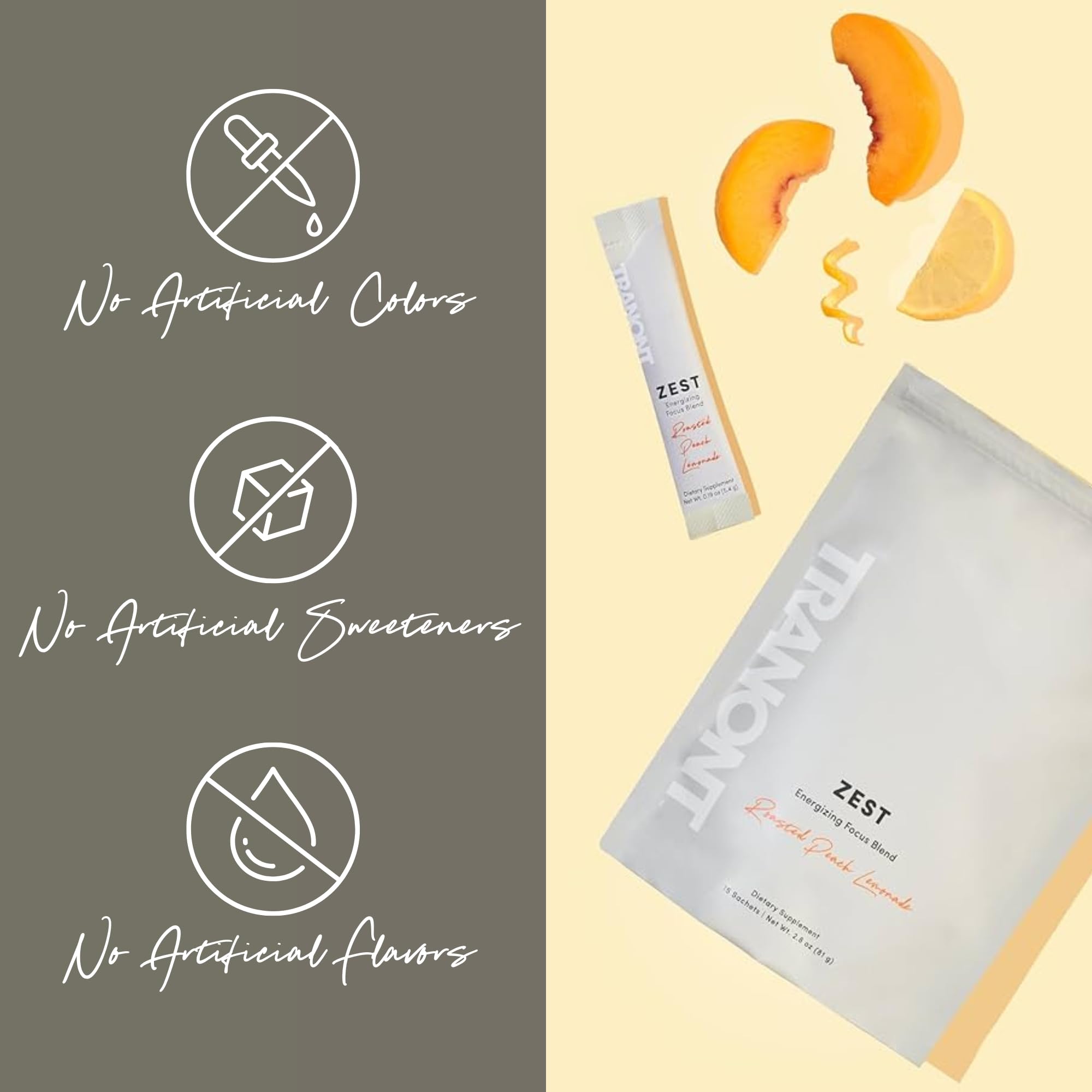Tranont Zest on-the-go packets shown, ideal for busy mornings or workouts