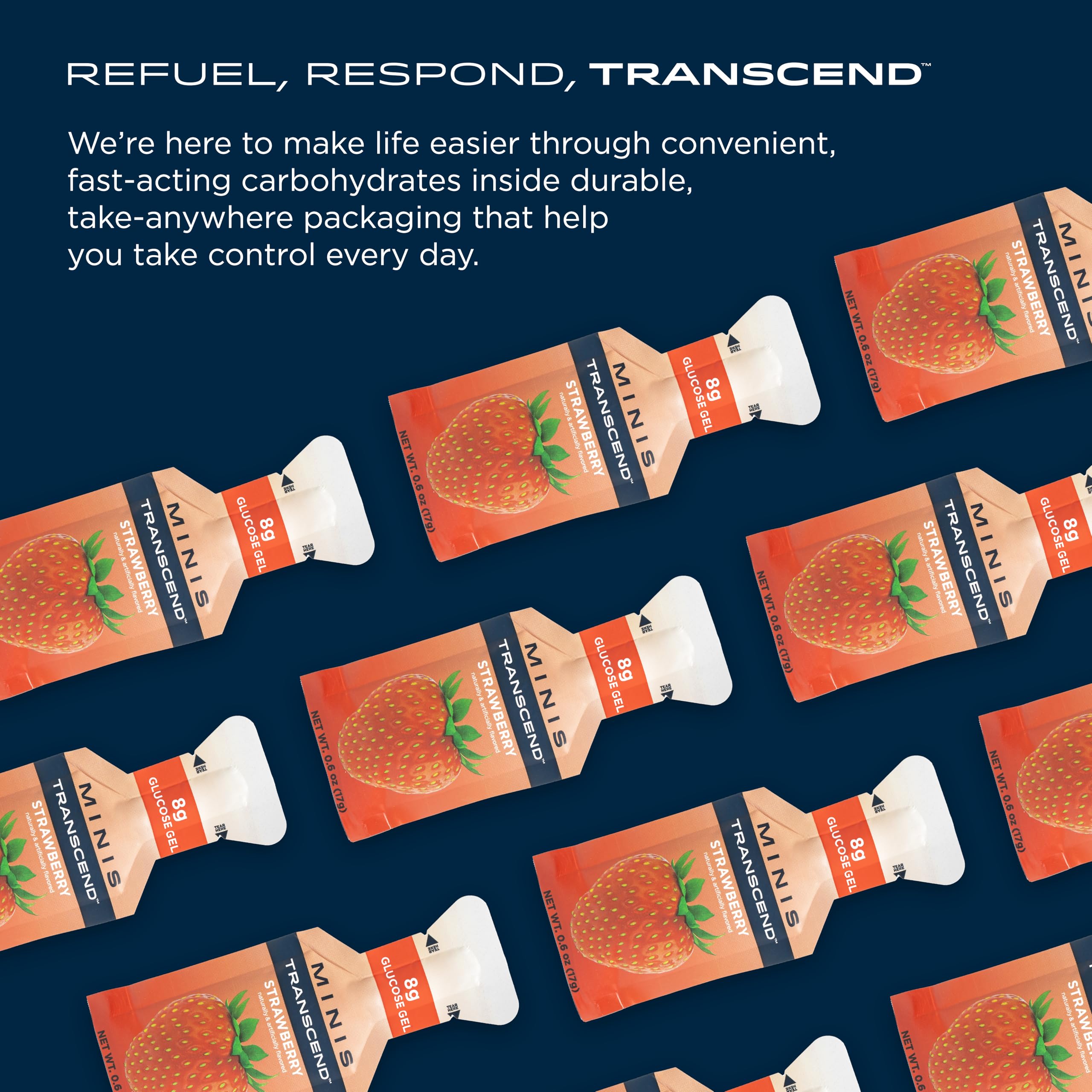 Transcend Foods gluten-free, caffeine-free mini gel offers a dietary-friendly option.