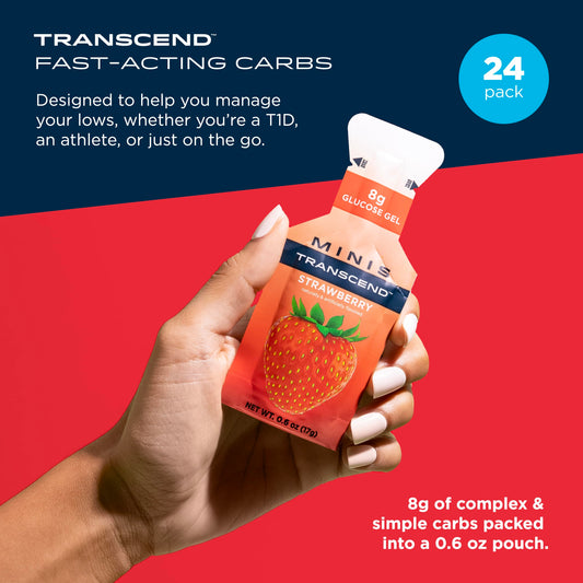 Transcend Foods mini strawberry gel open packet ready for quick refreshment on the go.