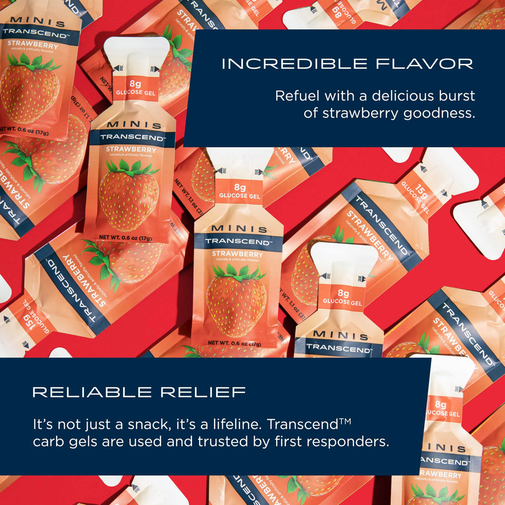 Transcend Foods mini strawberry gel provides a quick energy boost during workouts.