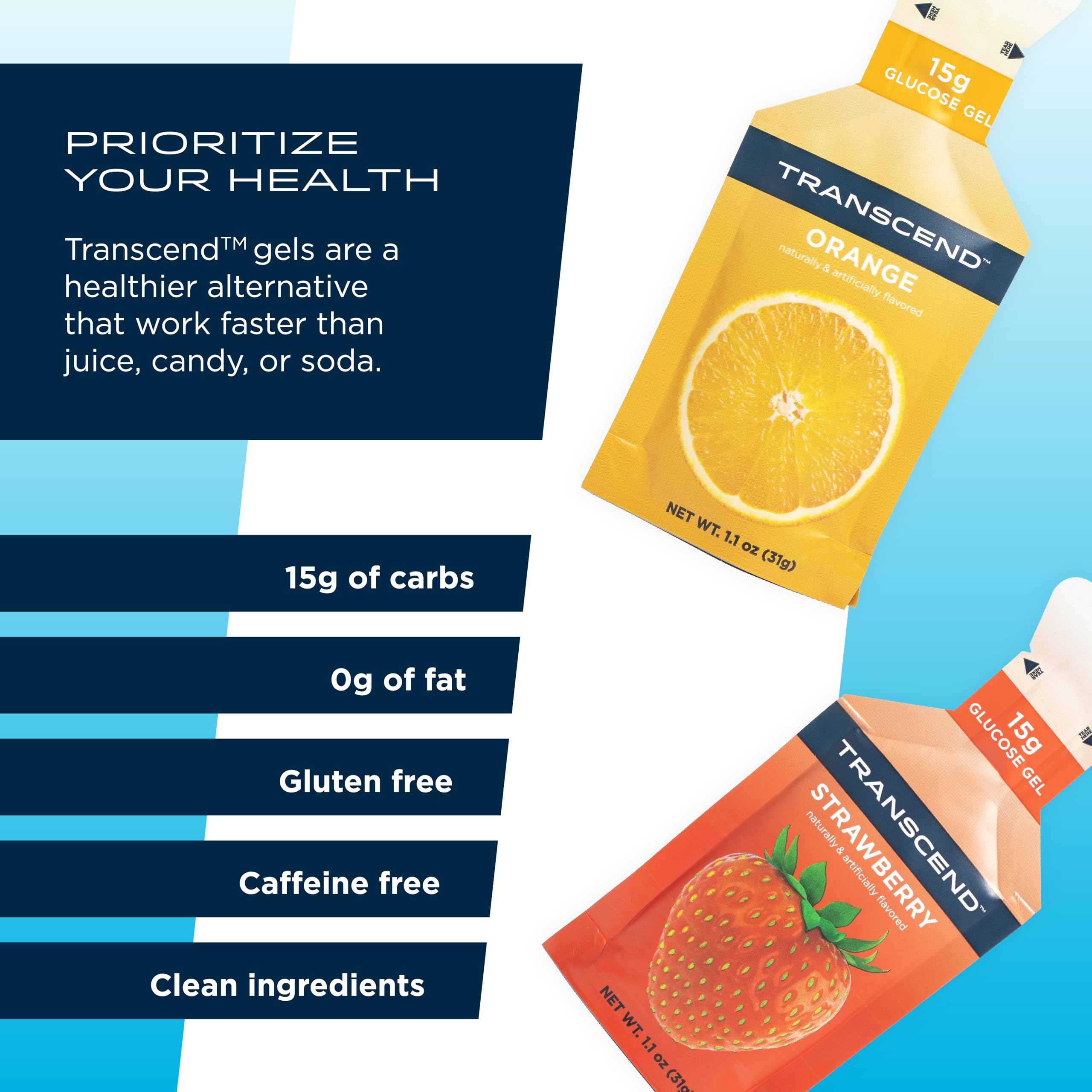 Transcend on-the-go packaging ready for purse or pocket during training