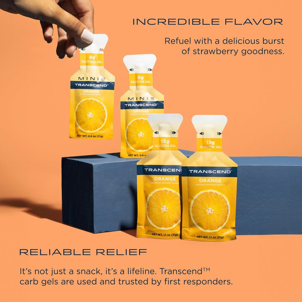 Transcend Orange Gels texture close-up with smooth gel consistency.