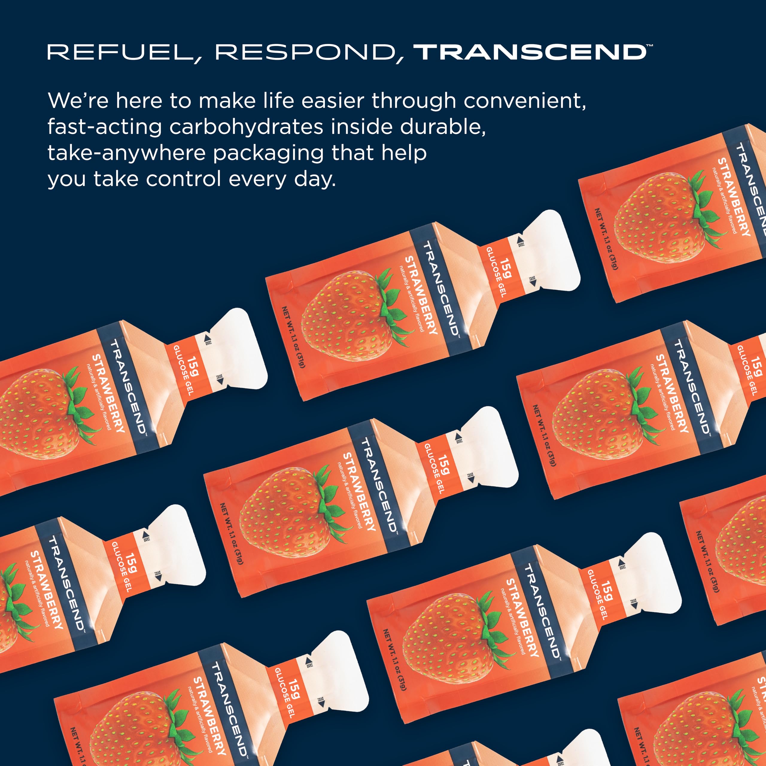 Transcend Strawberry Energy Gel strawberry flavor close-up, appealing for athletes.