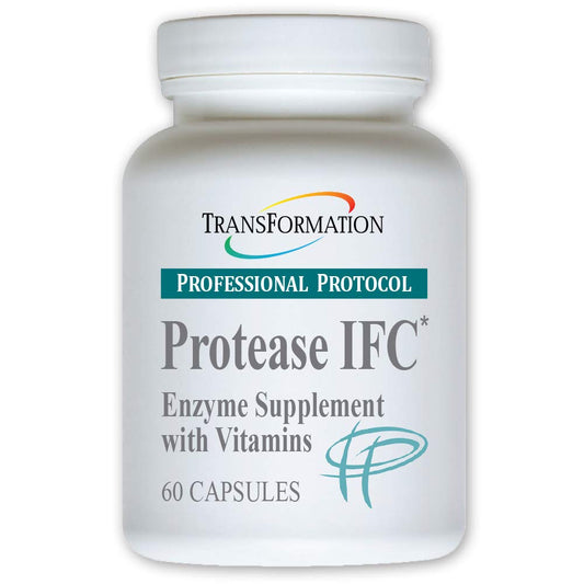 Transformation Genesis bottle closeup highlighting protease formula for enhanced digestion.