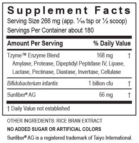 Transformation Kidz Digest powder ready to mix for calmer, more comfortable meals.