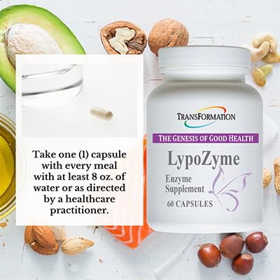 Transformation LypoZyme label detail emphasizes clean, plant-based, additive-free ingredients.