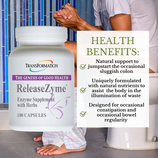 Pouring ReleaseZyme capsules for easy daily digestive aid