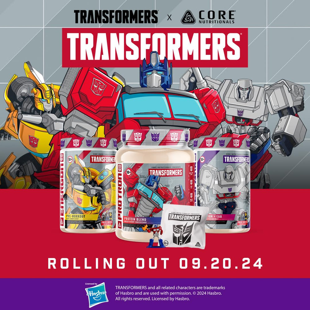 Transformers Energon canister with licensed artwork for brand appeal.