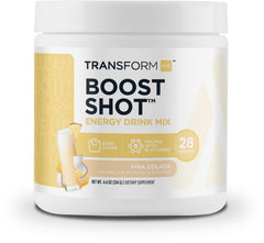 TransformHQ Energy & Focus pina colada tub for clean energy and sustained focus.