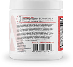 Scoop of TransformHQ Energy & Focus Powder dissolving in water for easy mix