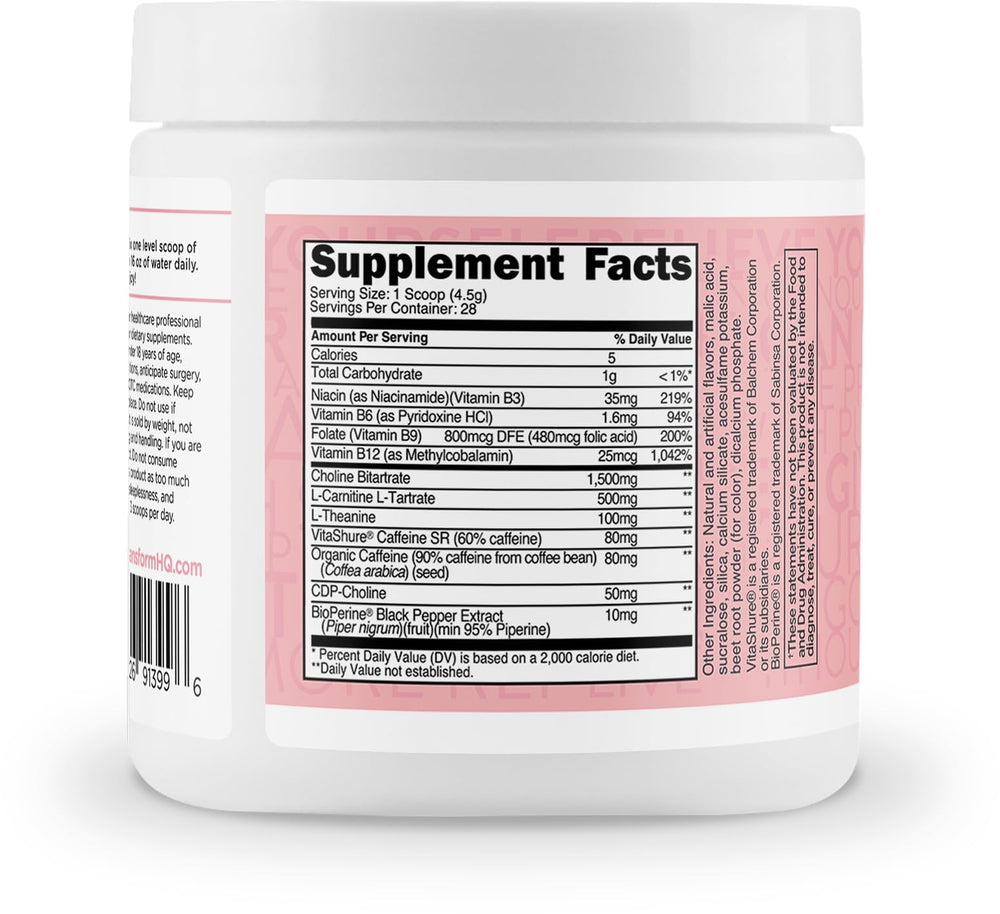 TransformHQ Serving spoon with powder and glass shows quick mix and use.