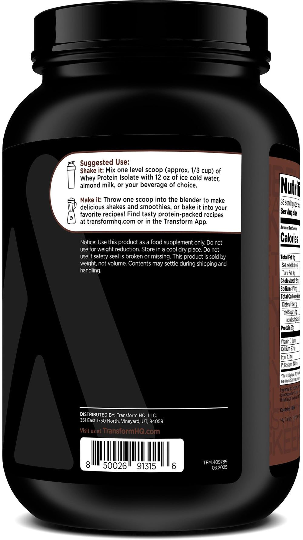 Creamy TransformHQ shake in a glass shows chocolate-dipped cone flavor.