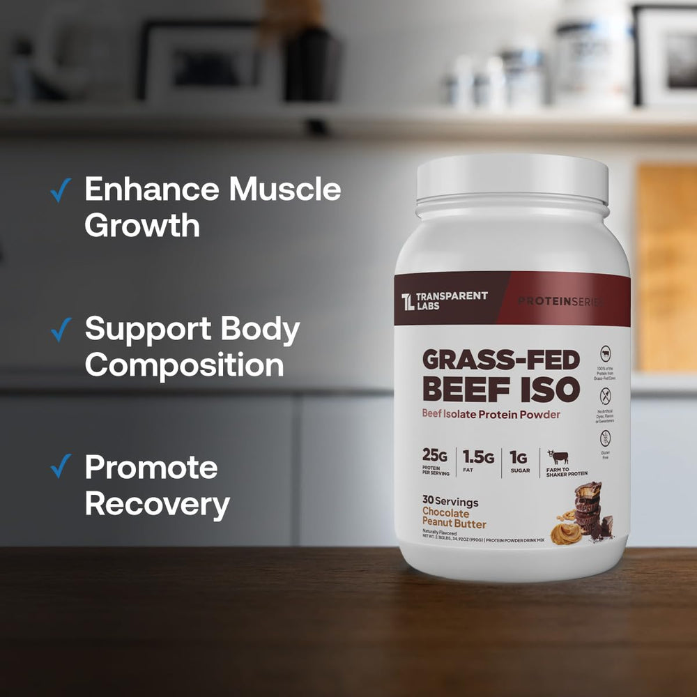 Transparent Labs beef isolate ingredients featuring glycine and proline for connective tissue support