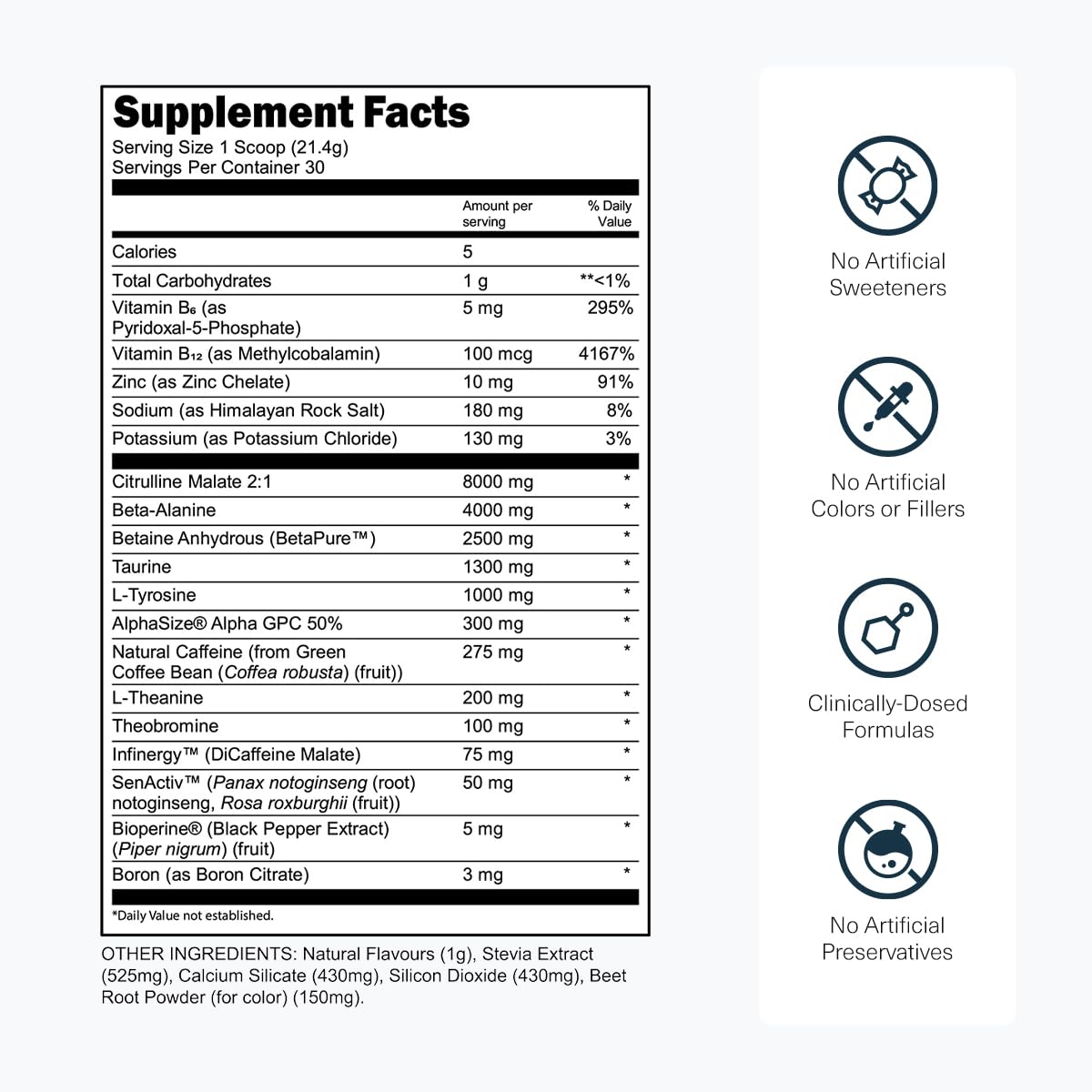 Transparent Labs Bulk Black label-ingredients reveal science-backed components.