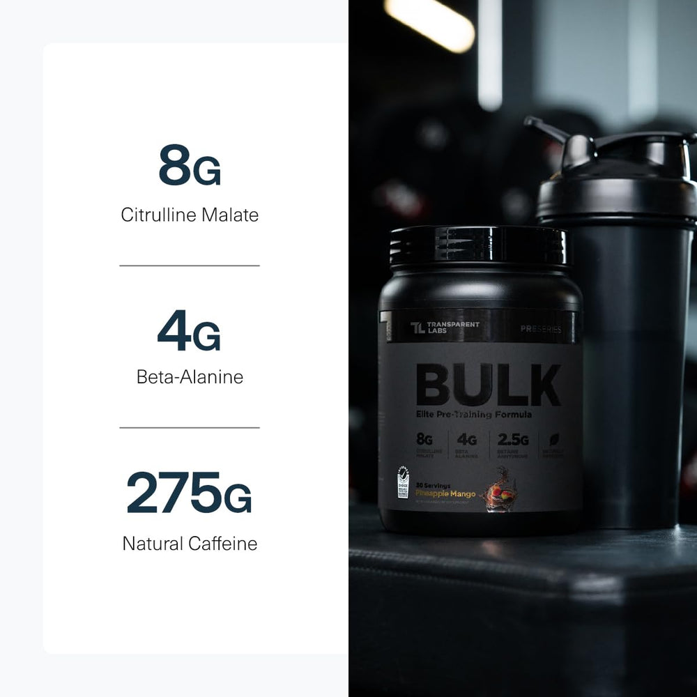 Gym scene suggesting focused training powered by Bulk Black