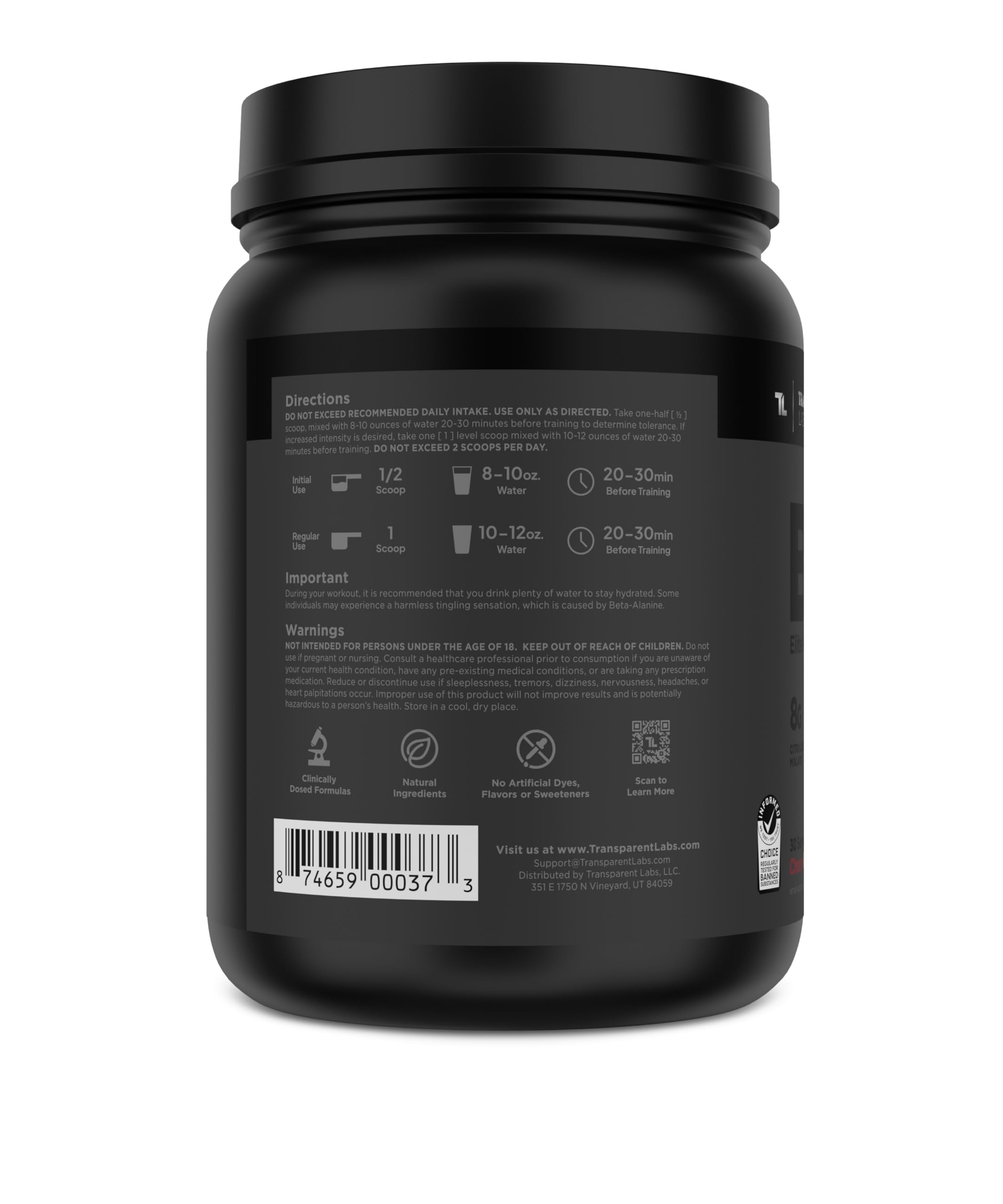 Transparent Labs Bulk Black premium-ingredients signal quality nutrients for training.