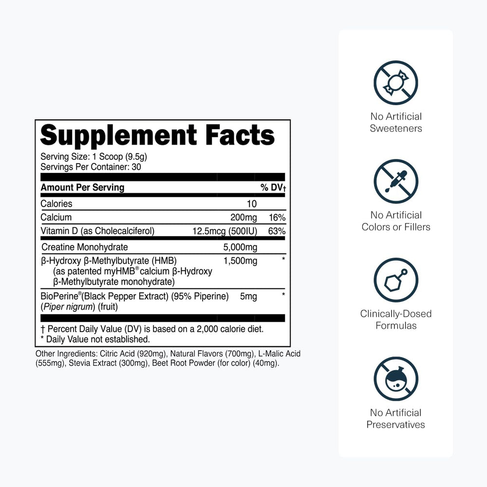 Transparent Labs Creatine HMB strawberry lemonade glass suggests refreshing flavor for workouts.