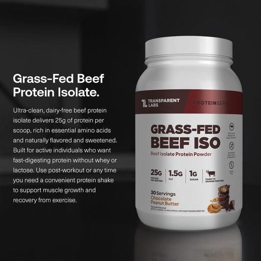 Transparent Labs beef isolate scoop with powder ready for post-workout shakes