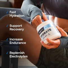 Transparent Labs Hydrate calcium-bisglycinate boosts mineral absorption during hydration.
