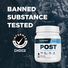 Transparent Labs Post bottle pour showing convenient recovery support after workouts.