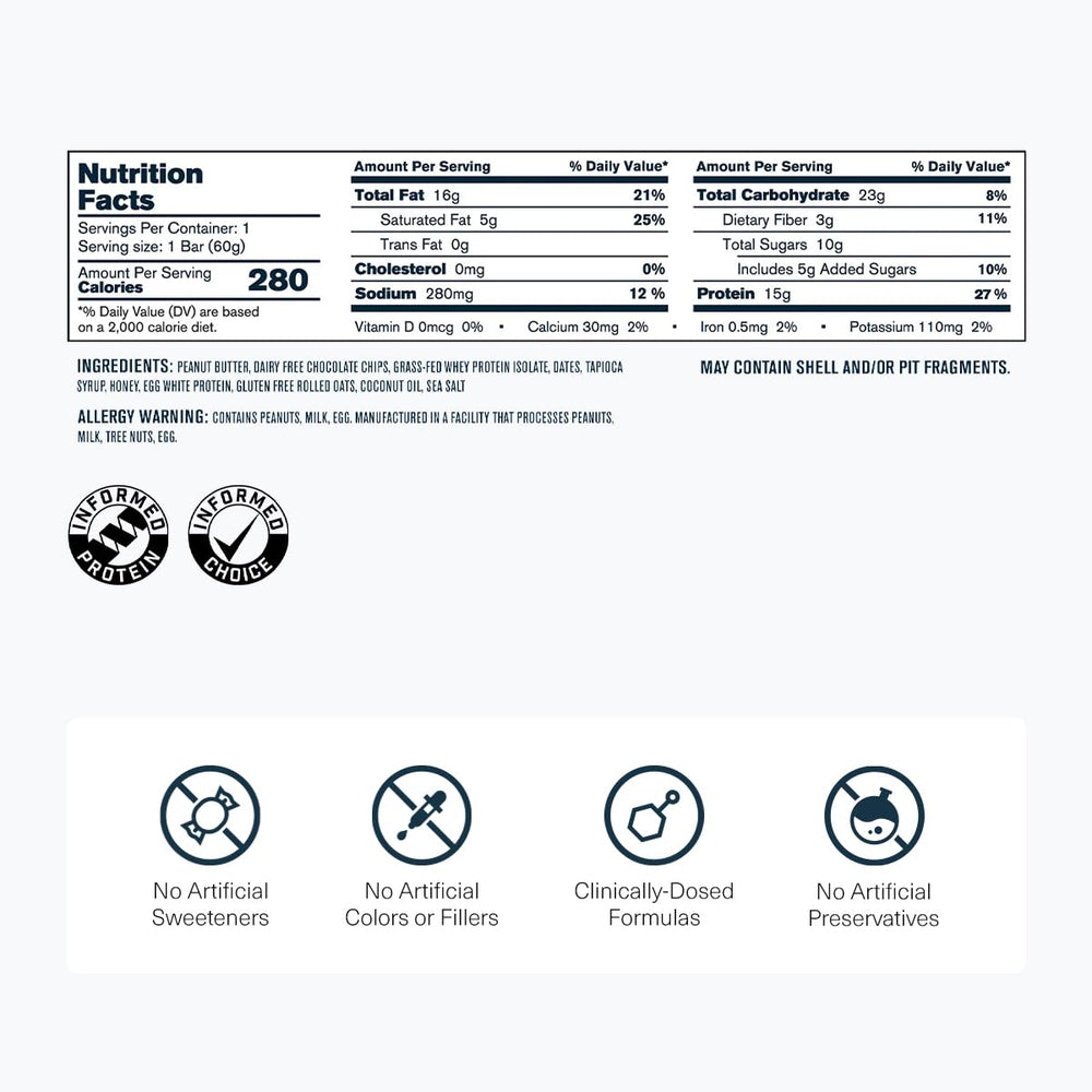 Ingredients highlight: nut butters and dates in Transparent Labs Protein+ Bars.