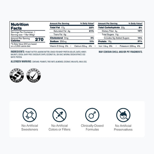 Close-up of Transparent Labs Protein+ Bars whey and egg white blend.
