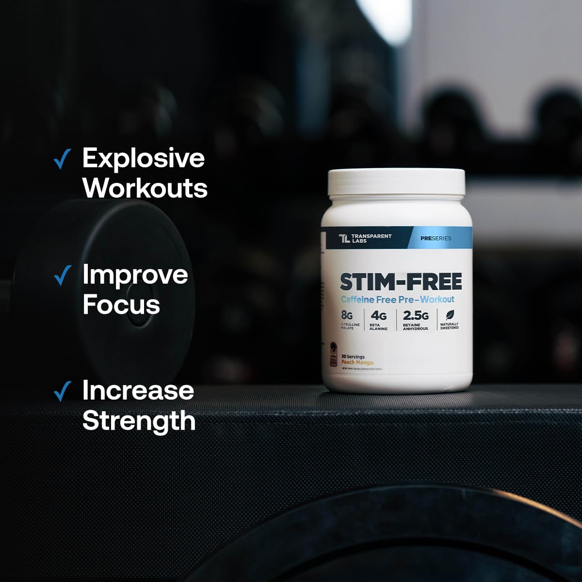 Beta-alanine in Stim-Free supports endurance during tough sets.