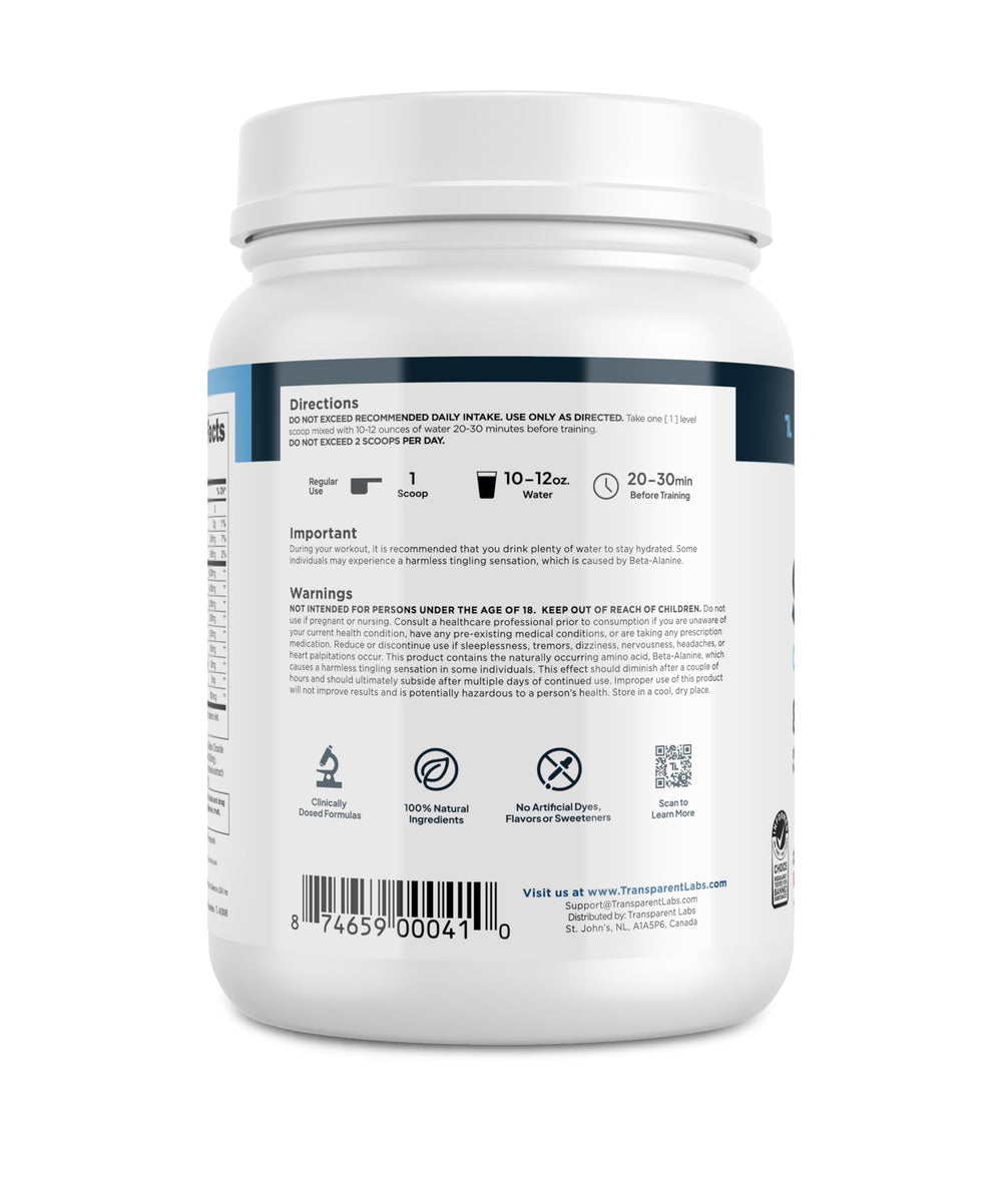 Stim-Free tub with stacking options for caffeine-free training.