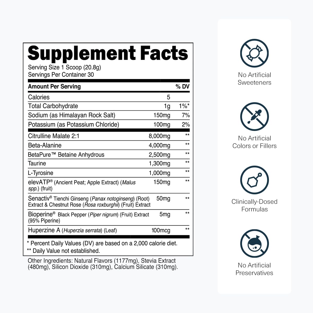 Transparent Labs Stim-Free scoop beside tub, accurate serving for workouts.