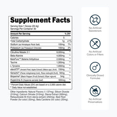 Scoop with 8,000 mg Citrulline Malate highlighted for better pump during training.