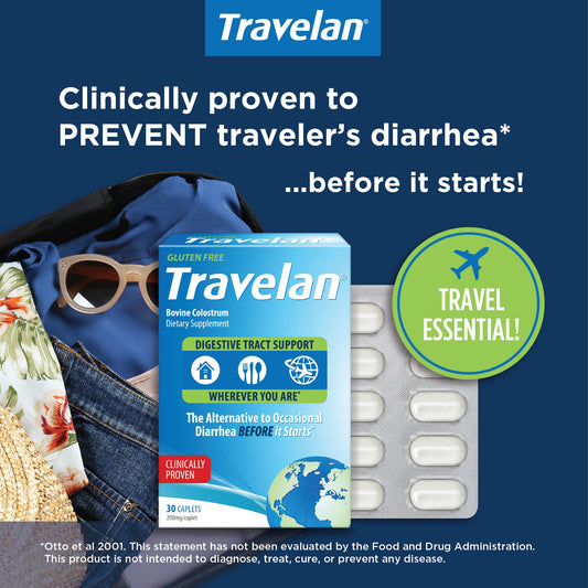 Travelan anti-diarrhea pill blister pack ready for trips.