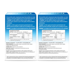 Travelan package inside view with dosage and serving details.
