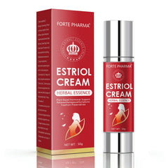 TRAVELMASTER bioidentical estriol cream packaging on clean counter for discreet daily use.