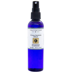 Travertine Spa Steam Shower Spray bottle with eucalyptus delivers spa-like aromatherapy.
