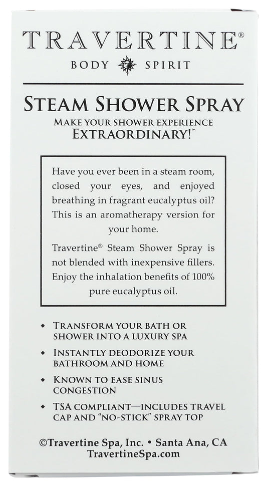 Travertine spray in shower creates spa-like atmosphere