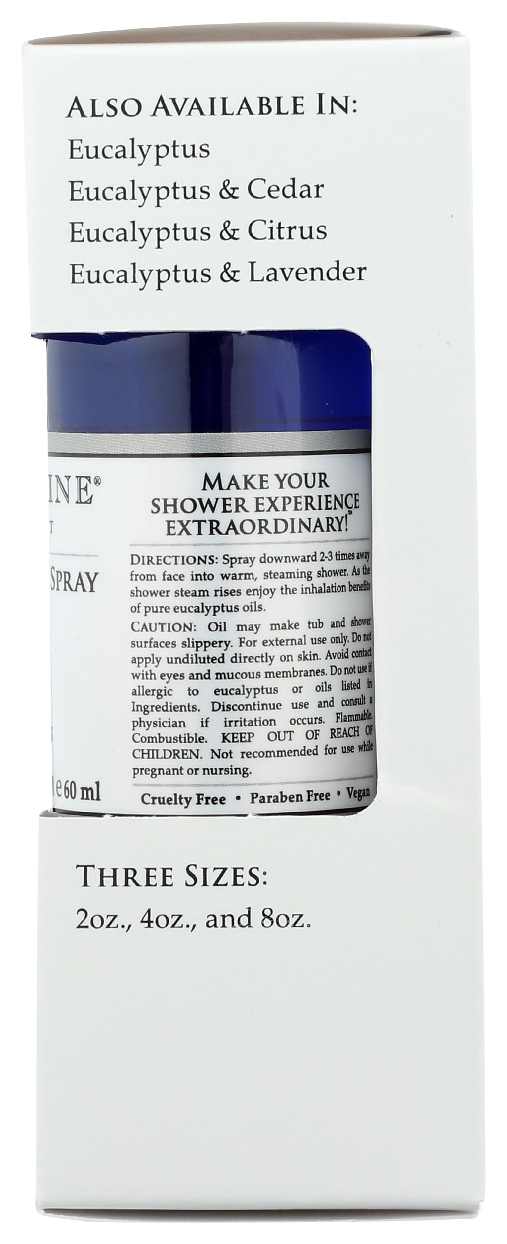 Travertine eucalyptus lavender variant bottle shows diverse aromas