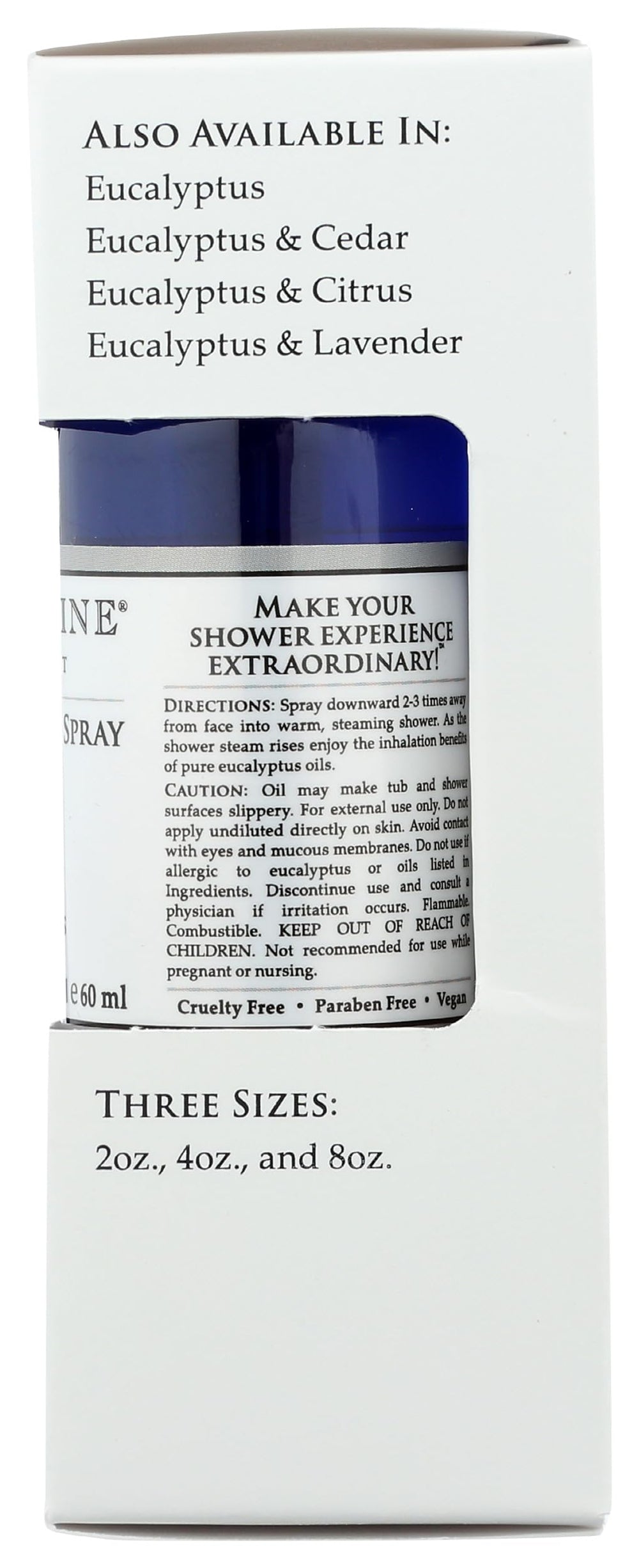 Travertine eucalyptus lavender variant bottle shows diverse aromas