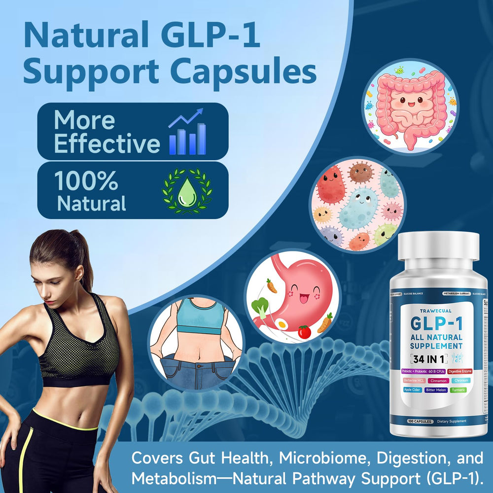 Trawecual GLP-1 label close-up emphasizing key ingredients for balance