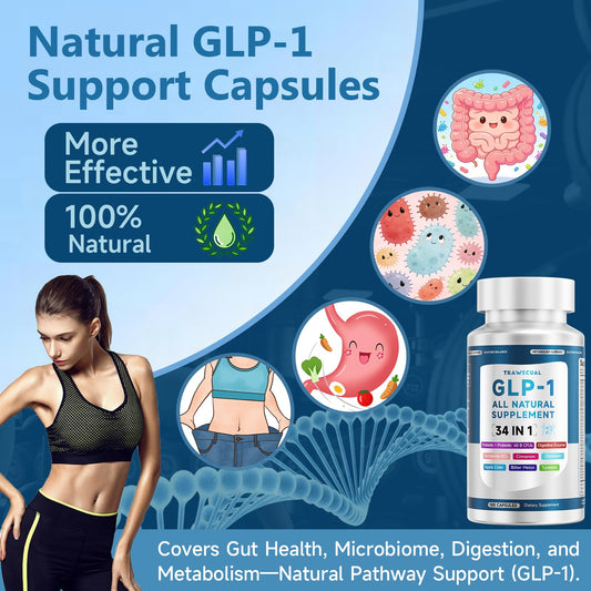 Trawecual GLP-1 label close-up emphasizing key ingredients for balance