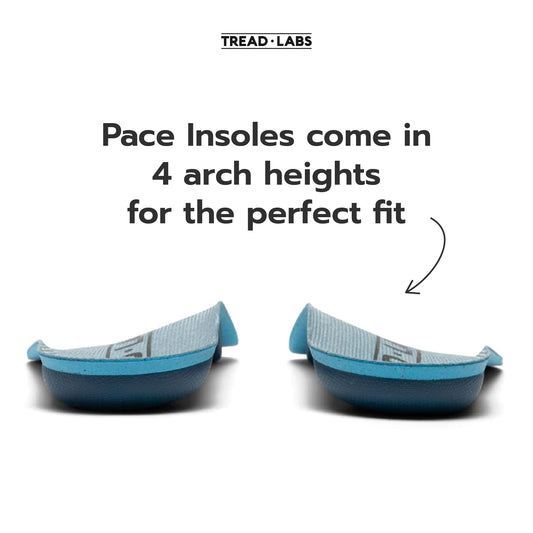 Pace insoles by Tread Labs relieve plantar fascia strain with arch alignment.