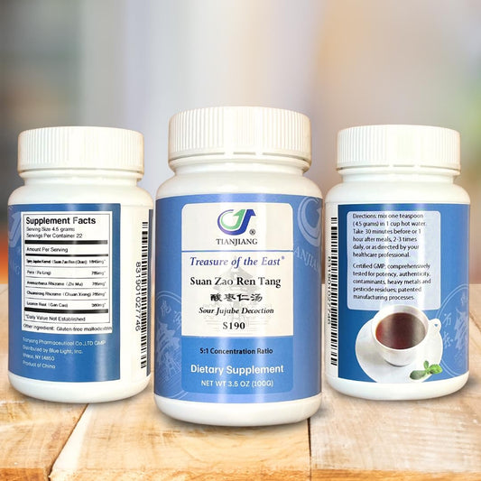Treasure of the East Suan Zao Ren Tang 100g granules pack ready for daily use.