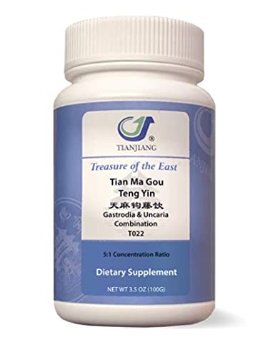 Treasure of the East Tian Ma Gou Teng Yin granules in a bottle for easy daily dosing.